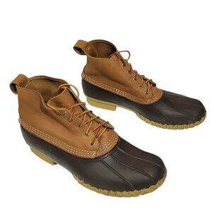 LL Bean Bean Boots Mens 11 M Brown Leather Duck Boots Lace Up Waterproof Outdoor
